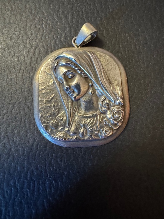 Jewelry - Virgin Mary Pendant Sterling Silver Large